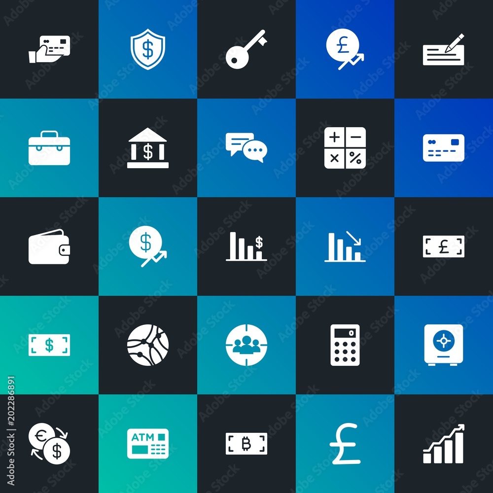 Modern Simple Set of business, money, charts Vector fill Icons. Contains such Icons as cryptocurrency, bar, check, payment and more on dark and gradient background. Fully Editable. Pixel Perfect. Modern Simple Set of business, money, charts Vector fill Icons. Contains such Icons as cryptocurrency, bar, check, payment and more on dark and gradient background. Fully Editable. Pixel Perfect.
