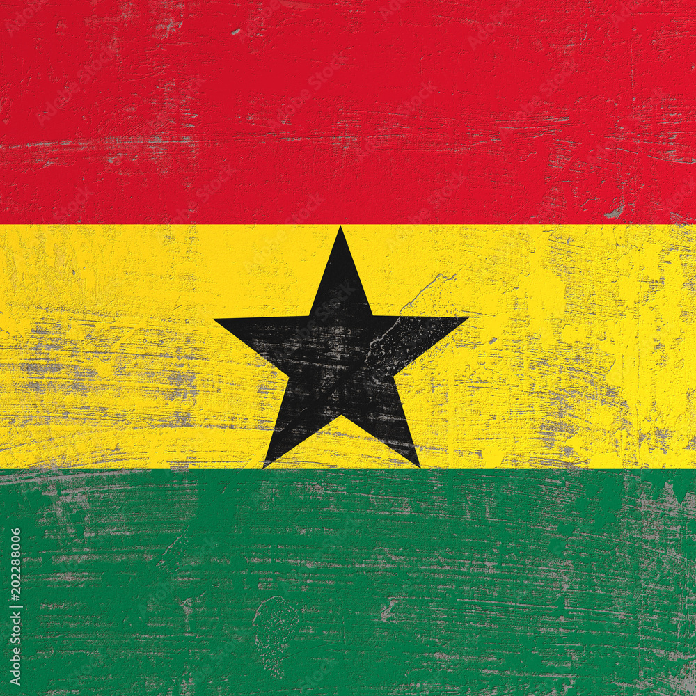 Scratched Republic of Ghana flag