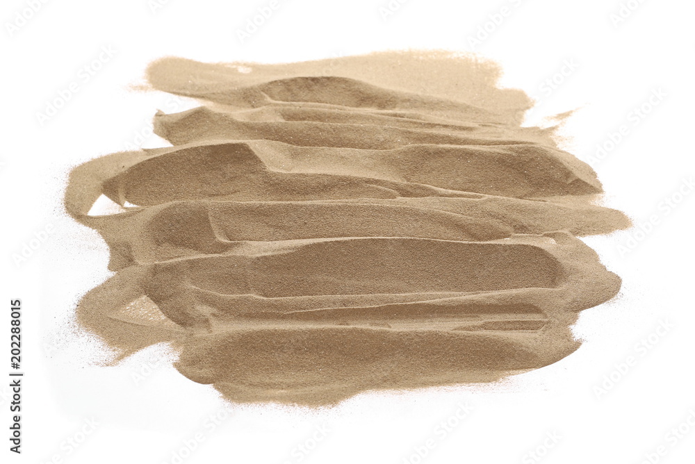 Desert sand pile isolated on white background and texture Desert sand pile isolated on white background and texture