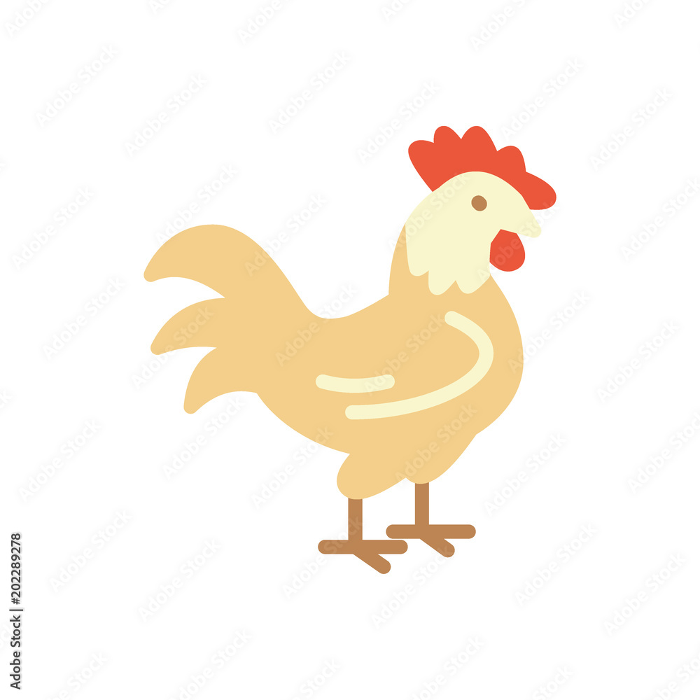 Rooster easter flat icon vector Rooster easter flat icon vector