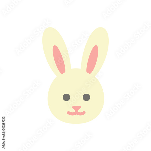 Fototapeta Naklejka Na Ścianę i Meble -  Bunny easter flat icon vector