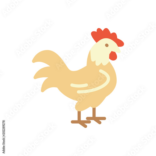 Rooster easter flat icon vector