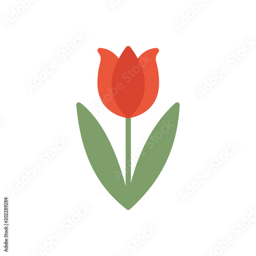 Tulip flower easter flat icon vector