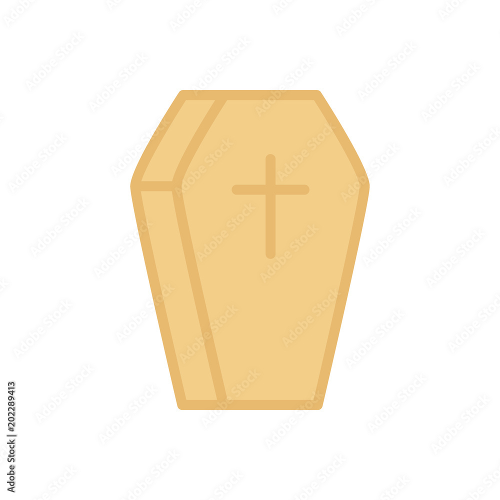 Coffin halloween flat icon vector Coffin halloween flat icon vector
