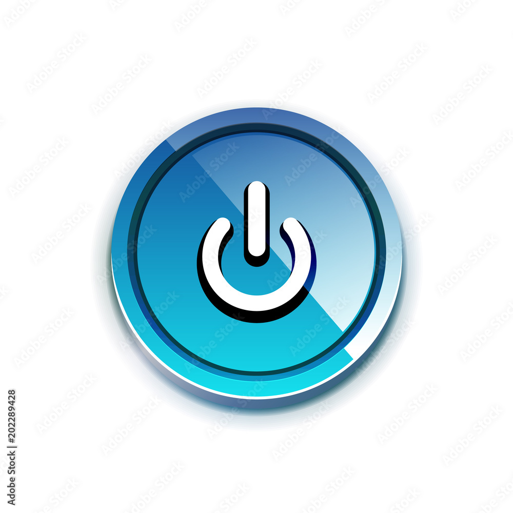 Power button icon, start symbol, web design UI or application design element Power button icon, start symbol, web design UI or application design element
