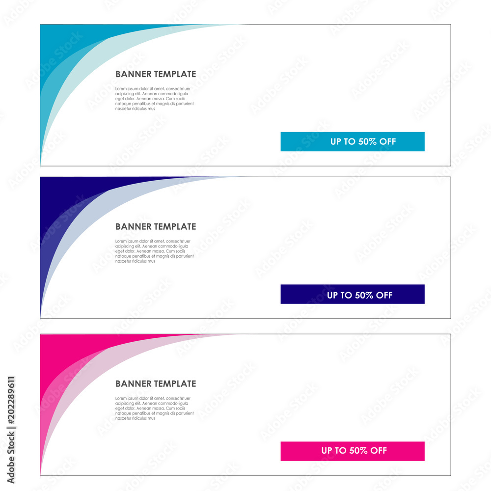 Fototapeta premium set of abstract banner label background template abstract design set isolated background
