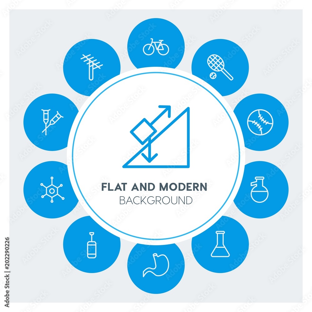 Φωτογραφία health, science, sports Infographic Circle outline Icons Set