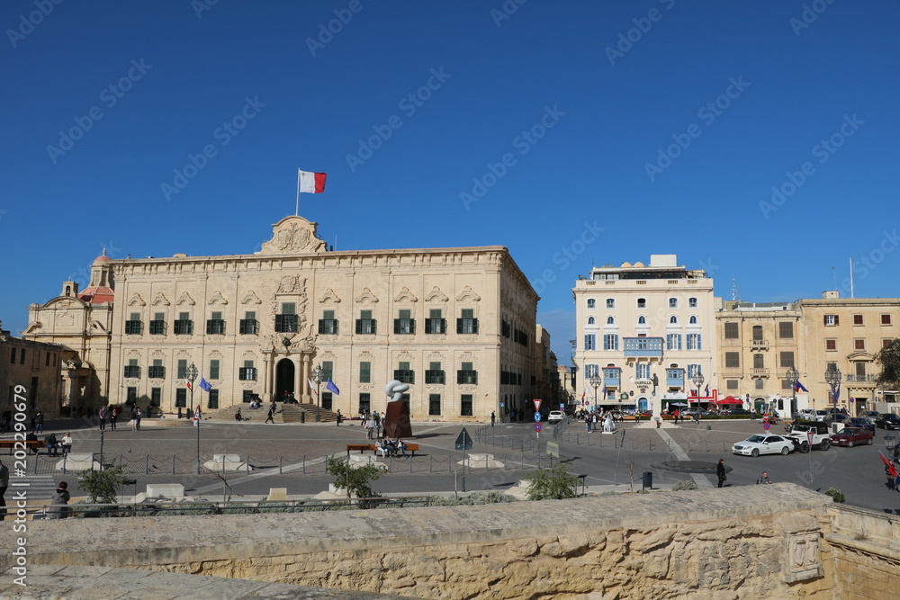 Historical Government Palace at Castille place in Valletta, Malta 