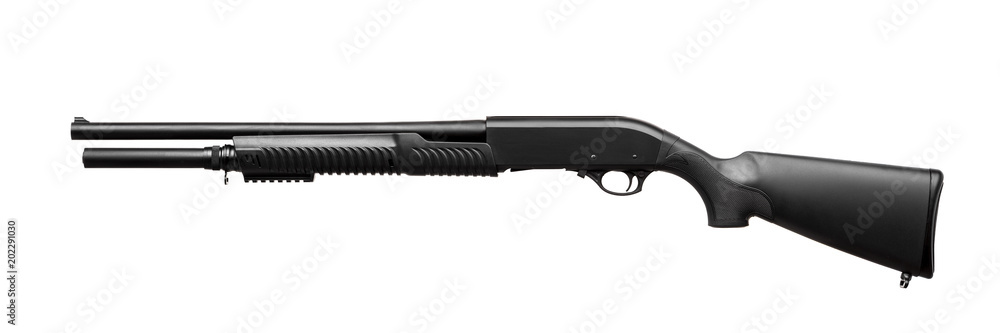 Gun.Shotgun isolated on white Gun.Shotgun isolated on white