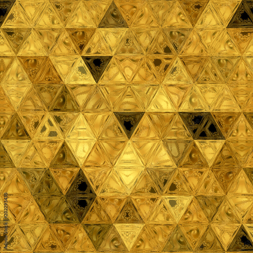 golden shining polygonal patchwork surface