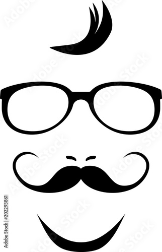 Mustache and glasses. Icon for hipster style