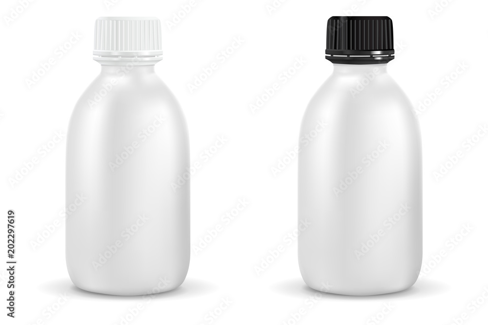 White plastic 3d bottle White plastic 3d bottle