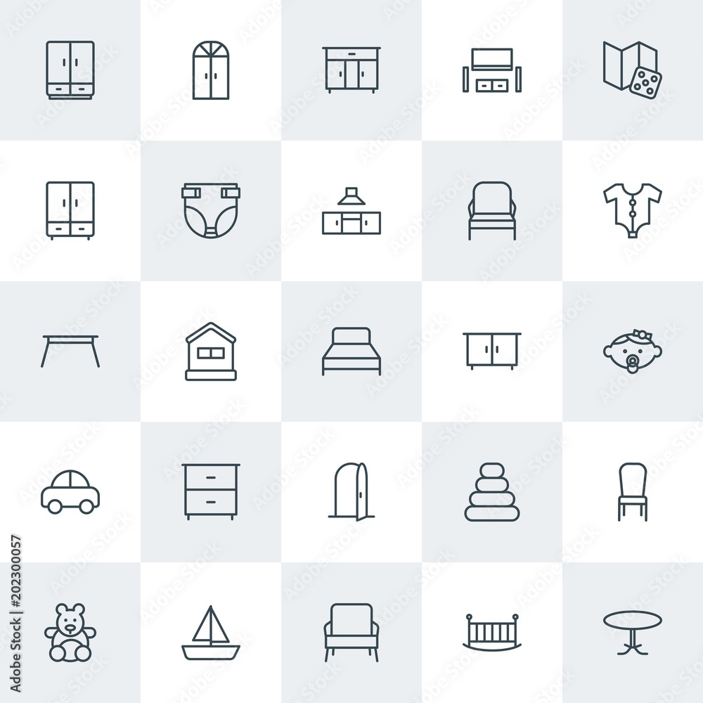 Modern Simple Set of furniture, kids and toys Vector outline Icons. Contains such Icons as toy, home, clothes, round, travel, closet and more on white background. Fully Editable. Pixel Perfect. Modern Simple Set of furniture, kids and toys Vector outline Icons. Contains such Icons as toy, home, clothes, round, travel, closet and more on white background. Fully Editable. Pixel Perfect.