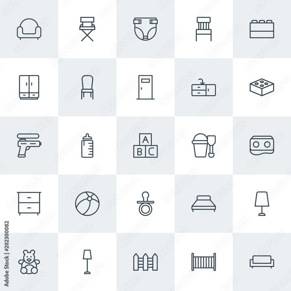Modern Simple Set of furniture, kids and toys Vector outline Icons. Contains such Icons as drink, bed, abstract, furniture, bed, beauty and more on white background. Fully Editable. Pixel Perfect. Modern Simple Set of furniture, kids and toys Vector outline Icons. Contains such Icons as drink, bed, abstract, furniture, bed, beauty and more on white background. Fully Editable. Pixel Perfect.