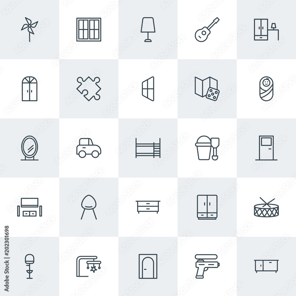 Modern Simple Set of furniture, kids and toys Vector outline Icons. Contains such Icons as guitar, architecture, instrument, musical, and more on white background. Fully Editable. Pixel Perfect. Modern Simple Set of furniture, kids and toys Vector outline Icons. Contains such Icons as guitar, architecture, instrument, musical, and more on white background. Fully Editable. Pixel Perfect.