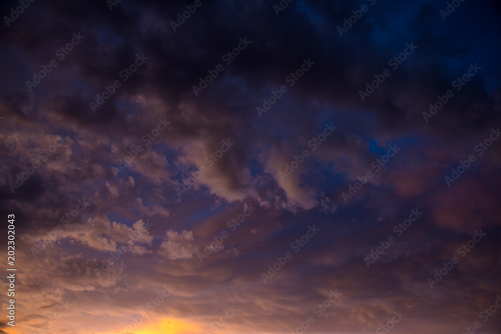 beautiful sunset cloudy sky