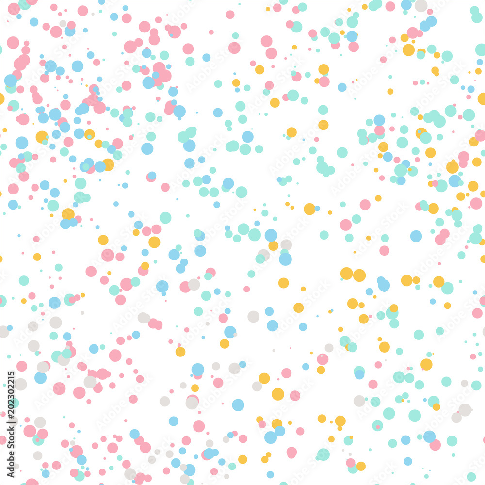 Vector Illustration. Celebration confetti seamless pattern. Colorful paper confetti texture for party design.