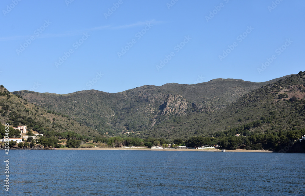 Landscape of Cap de Creus in the background Cala Montjoi, El Bulli, Costa Brava, Girona province, Catalonia, Spain Landscape of Cap de Creus in the background Cala Montjoi, El Bulli, Costa Brava, Girona province, Catalonia, Spain