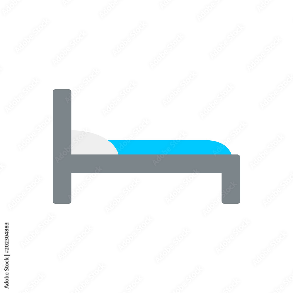 Bedroom hotel flat icon vector Bedroom hotel flat icon vector