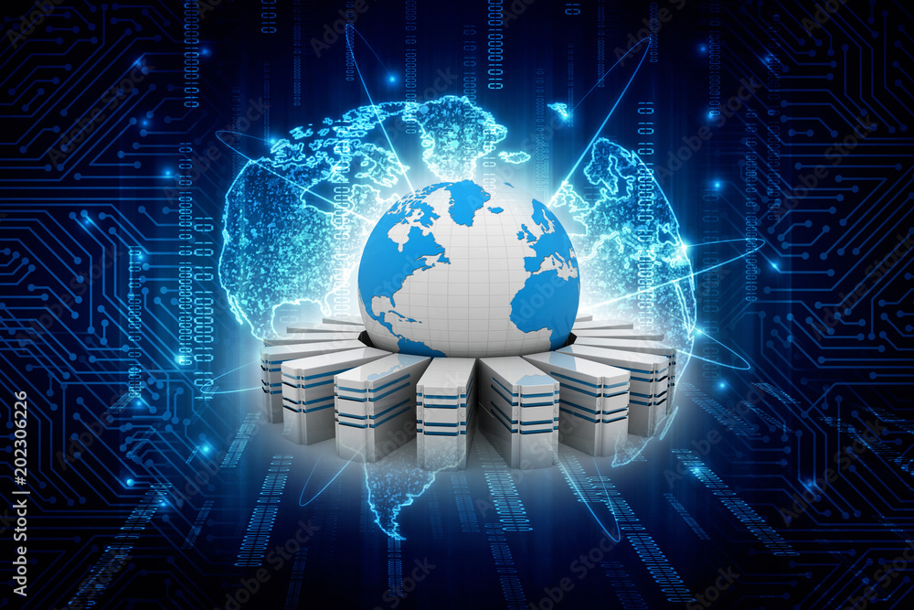 3d rendering Database storage network concept 3d rendering Database storage network concept