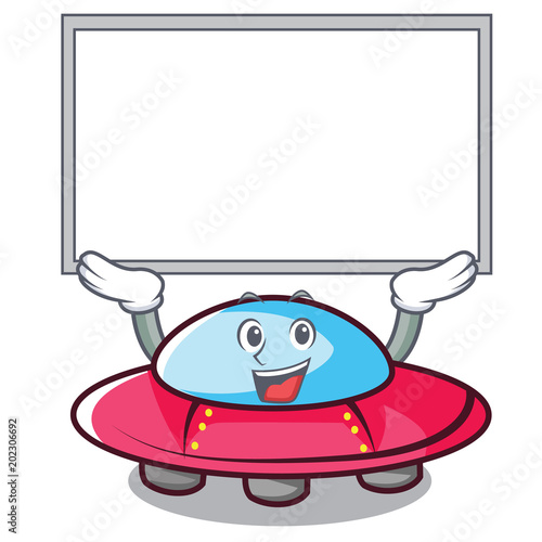 Up board ufo character cartoon style