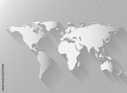 world map on white background.vector illustration