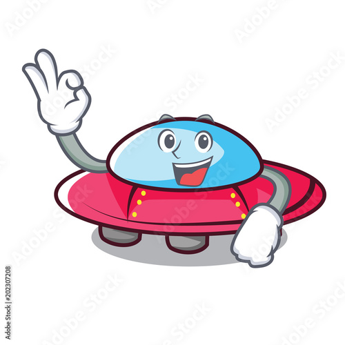 Okay ufo character cartoon style