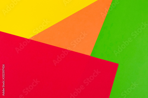 Yellow, red, green and orange color paper background