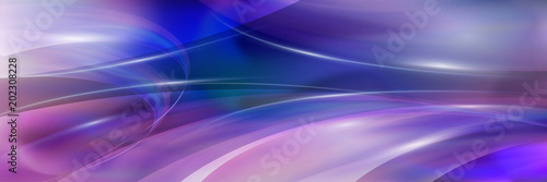 Beautiful panoramic background with luminous lines in lilac tones.