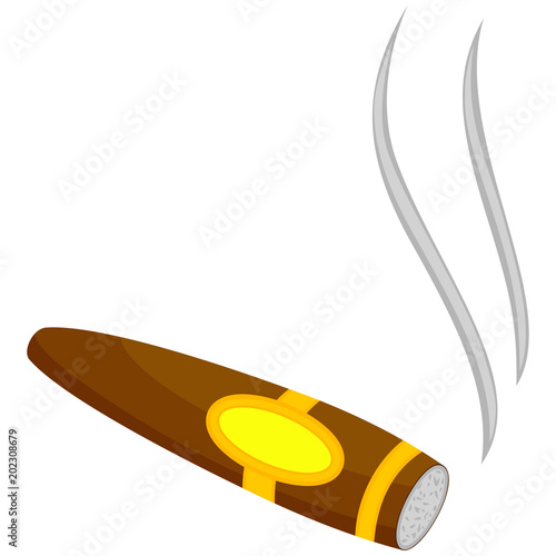 Colorful cartoon lighted cigar
