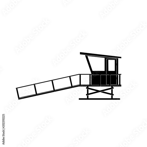Wooden lifeguard stand silhouette
