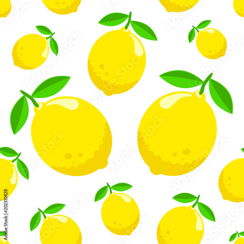Fototapeta Naklejka Na Ścianę i Meble -  Pattern with lemons