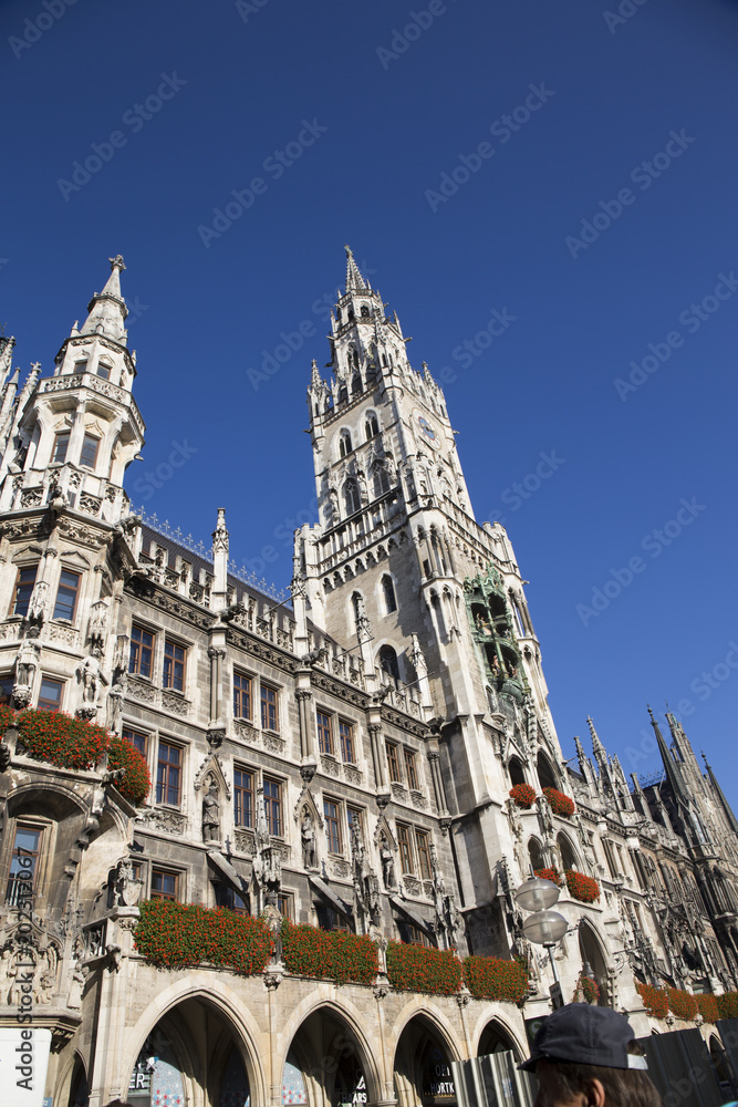 City hall at the Marienplatz in Munich, Germany on a beautiful day