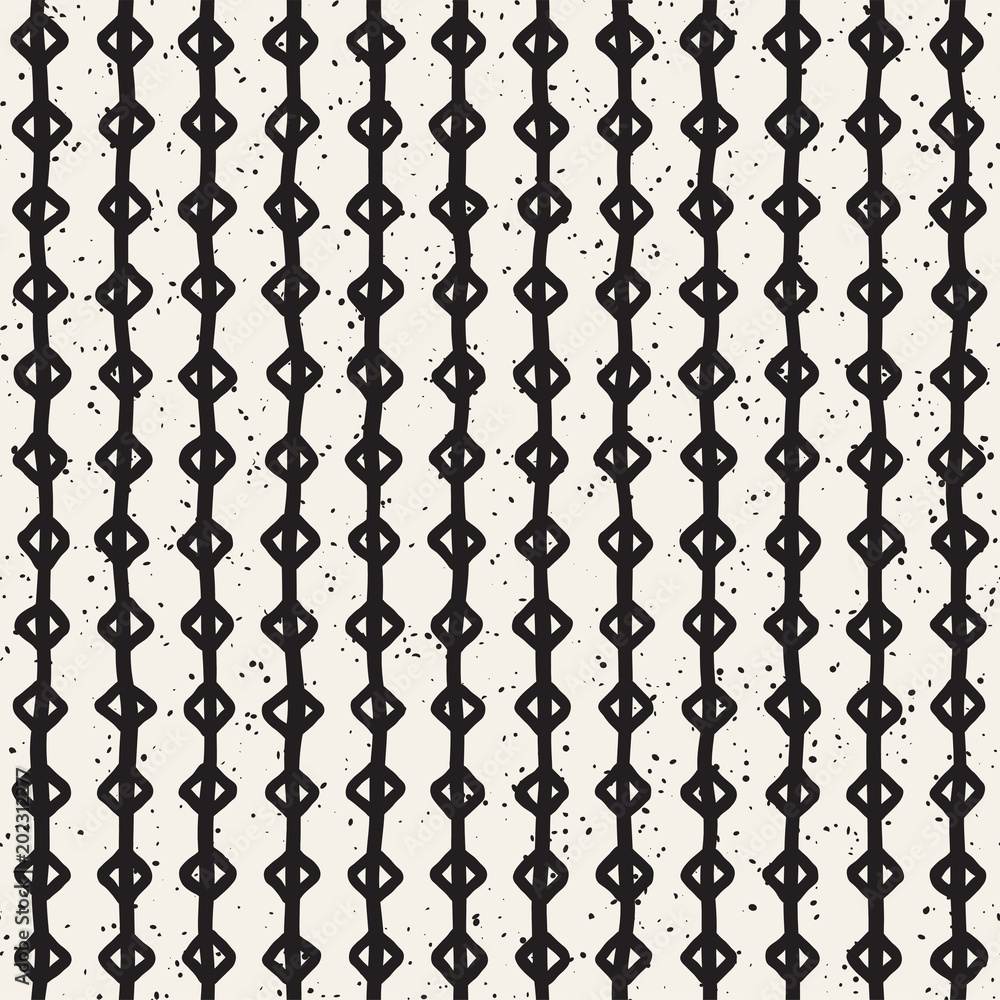 Hand drawn style ethnic seamless pattern. Abstract grungy geometric background in black and white. Hand drawn style ethnic seamless pattern. Abstract grungy geometric background in black and white.