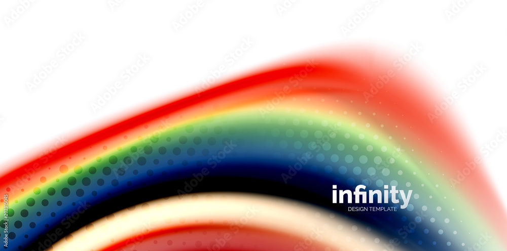 Obraz premium Vector 3d fluid colors wave background, flowing abstract shape with dotted texture, liquid mixed colors