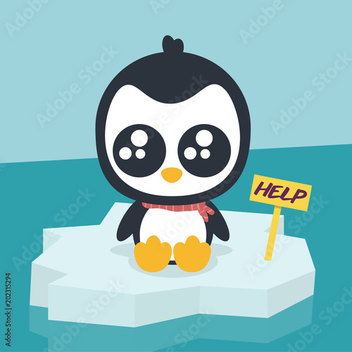 Pingüino pidiendo ayuda (ID: 202315294)