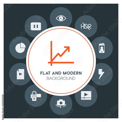 charts, video, photos, time Infographic Circle fill Icons Set. Contains such Icons as  business,  website,  elements,  background,  pattern,  banner,  slider and more. Fully Editable. Pixel Perfect