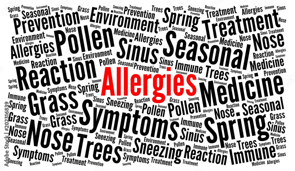 Allergies word cloud concept Allergies word cloud concept