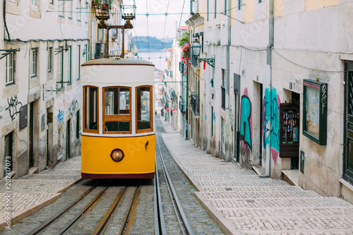 Tram in Lisbon, Portugal photo