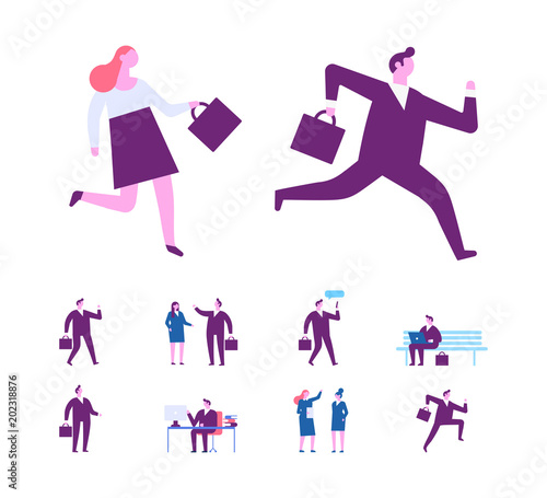 Business people characters. Flat vector illustration isolated on white.