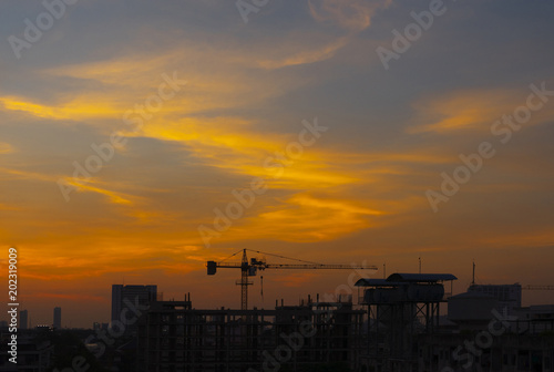 Beautiful sky during sunset in Bangkok