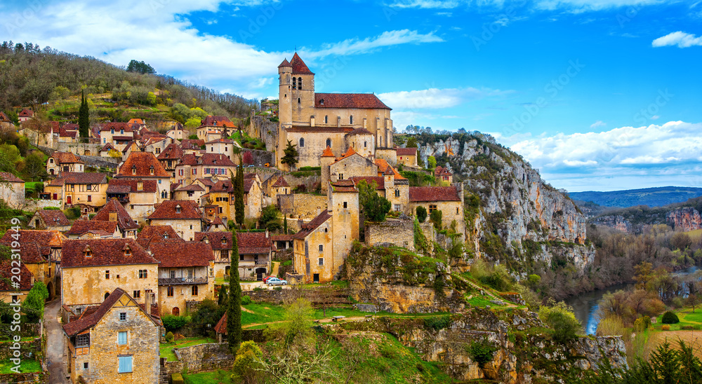 Saint-Cirq-Lapopie near Cahors, one of the most beautiful villages of France