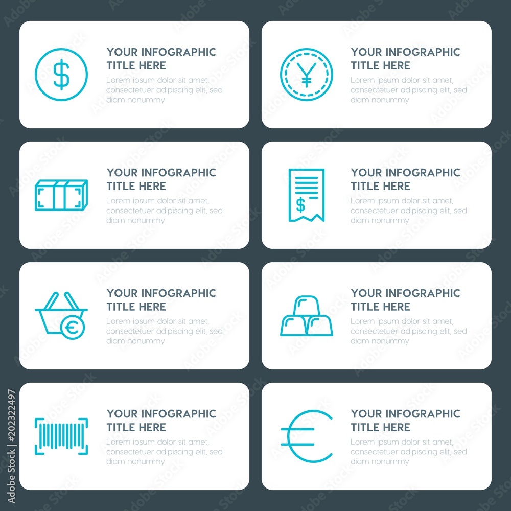 Flat money, shopping infographic timeline template for presentations, advertising, annual reports Flat money, shopping infographic timeline template for presentations, advertising, annual reports
