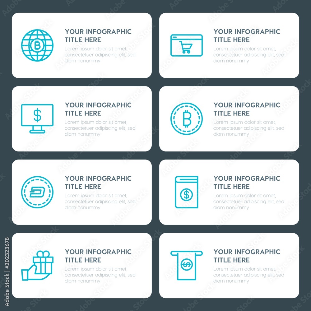Naklejka premium Flat money, shopping infographic timeline template for presentations, advertising, annual reports