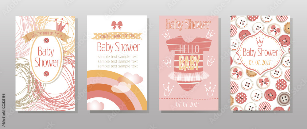 Baby shower invitation, template. Baby shower invitation, template.