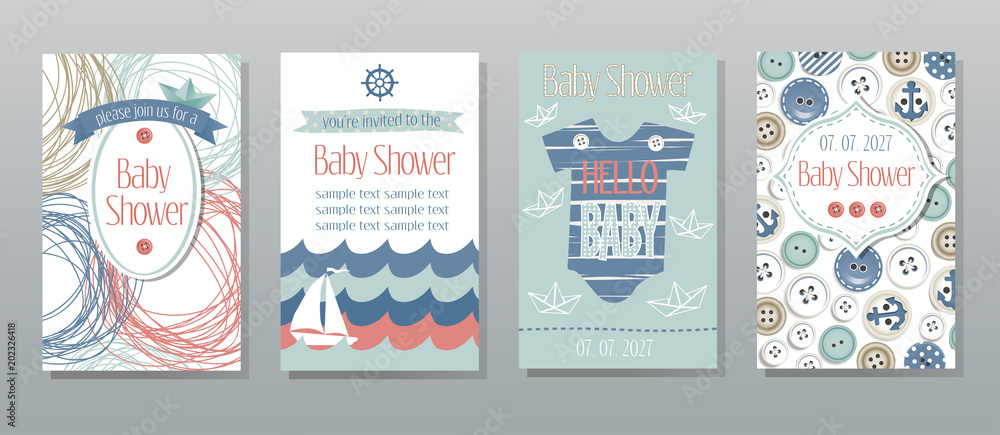 Baby shower invitation, template. Baby shower invitation, template.
