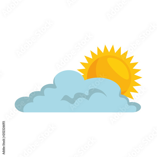 climate cloud with sun vector illustration design