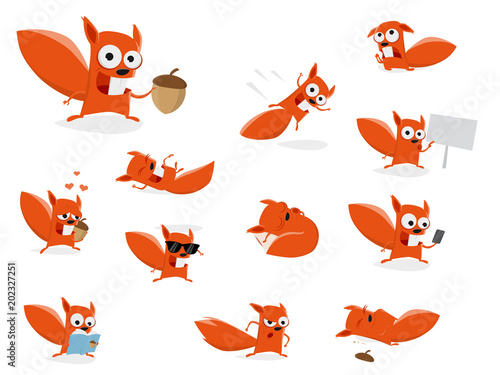 funny cartoon squirrel clipart collection