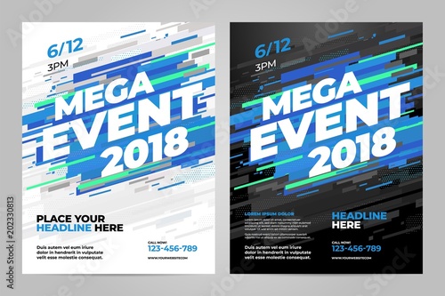Vector layout design template for mega event sport event.