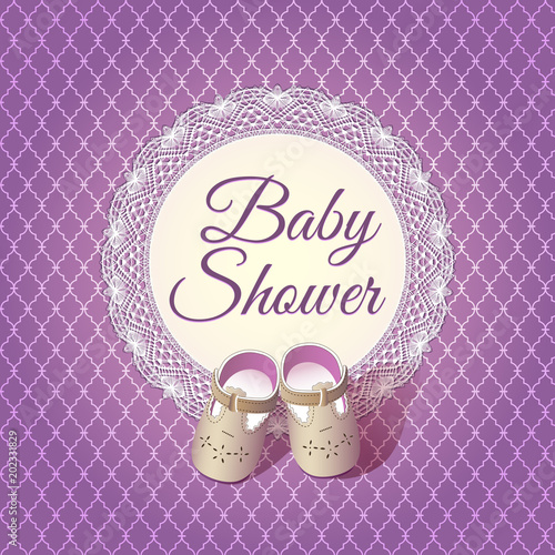 Baby  shower card. Arrival card with place for your text.
